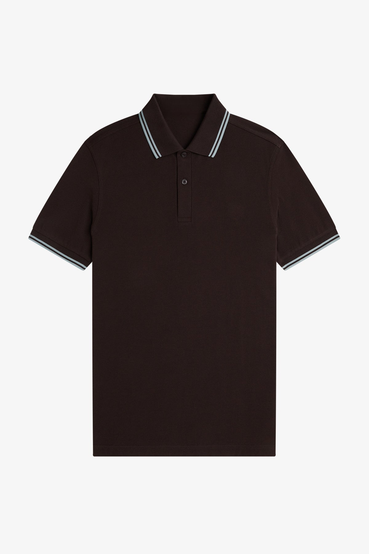 Contrast Collar Polo Shirt A100 - Rich Brown / Silver Blue / Silver Blue