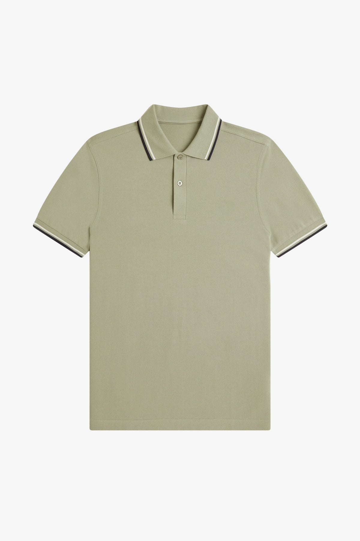 Contrast Collar Polo Shirt A100 - Seagrass / Ecru / Dark Airforce