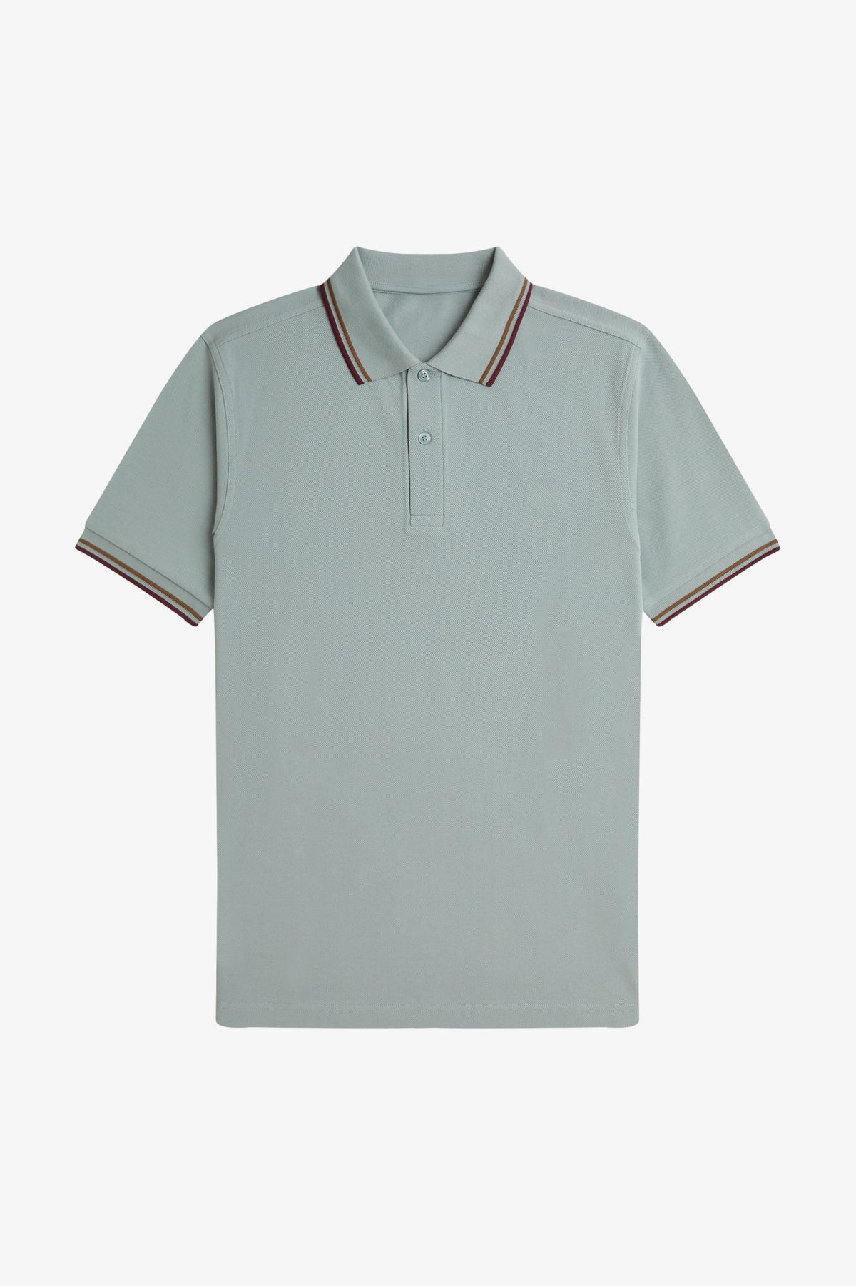 Contrast Collar Polo Shirt A100 - Silver Blue / Bronze / Oxblood