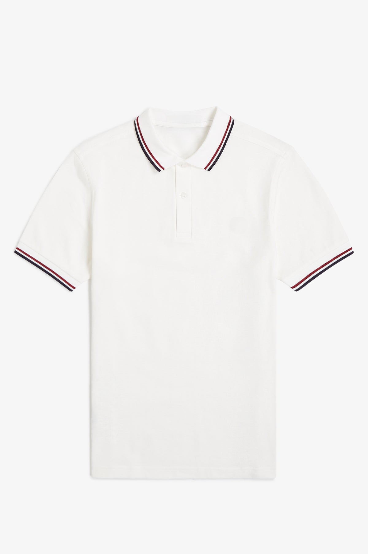 Contrast Collar Polo Shirt A100 - Snow White / Burnt Red / Navy