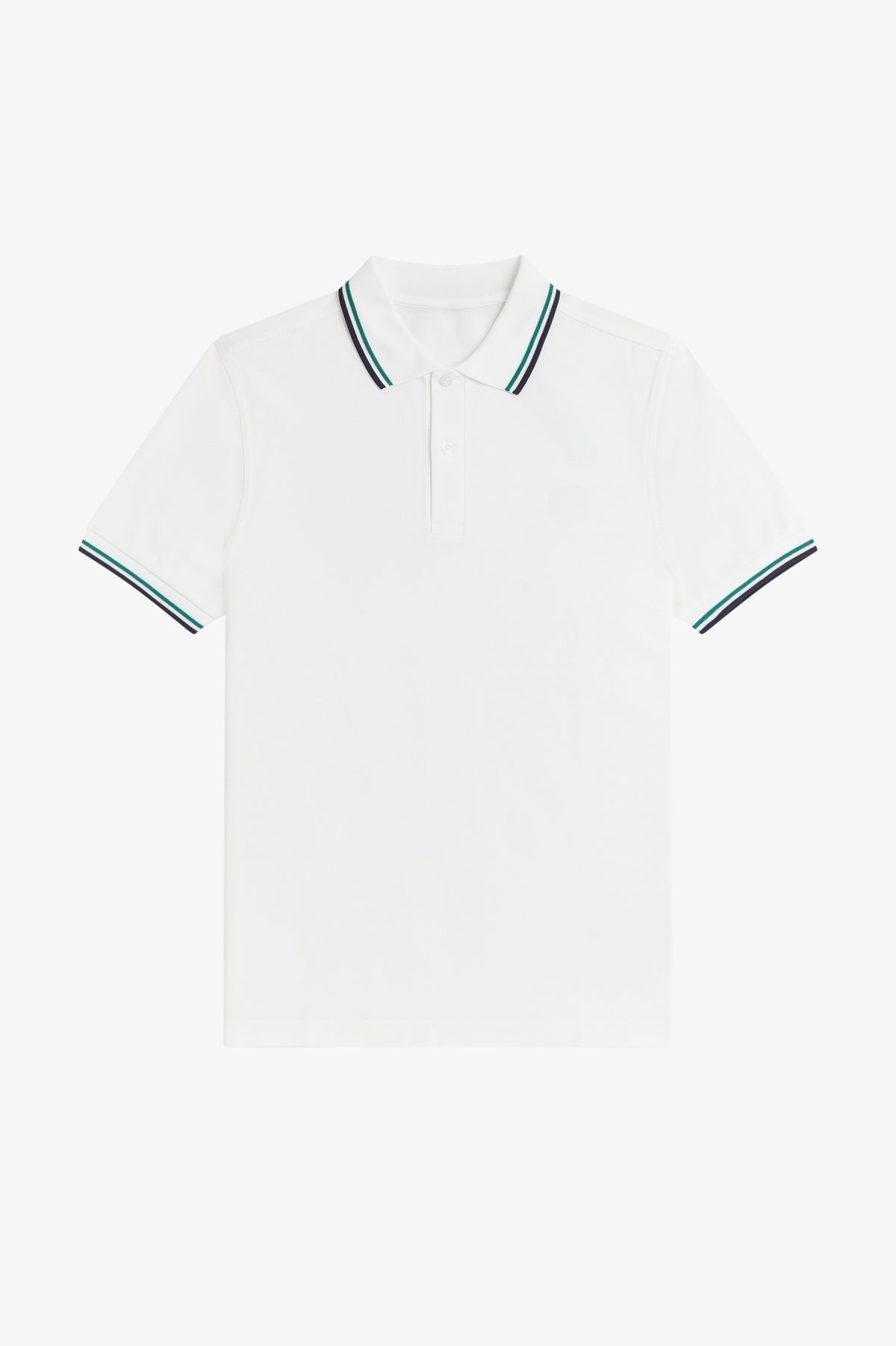 Contrast Collar Polo Shirt A100 - Snow White / Sport Green / Navy