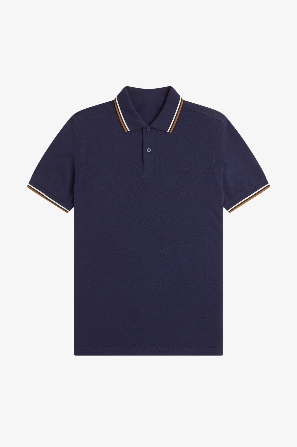 Contrast Collar Polo Shirt A100 - Twilight Navy / Snow White / Dark Caramel