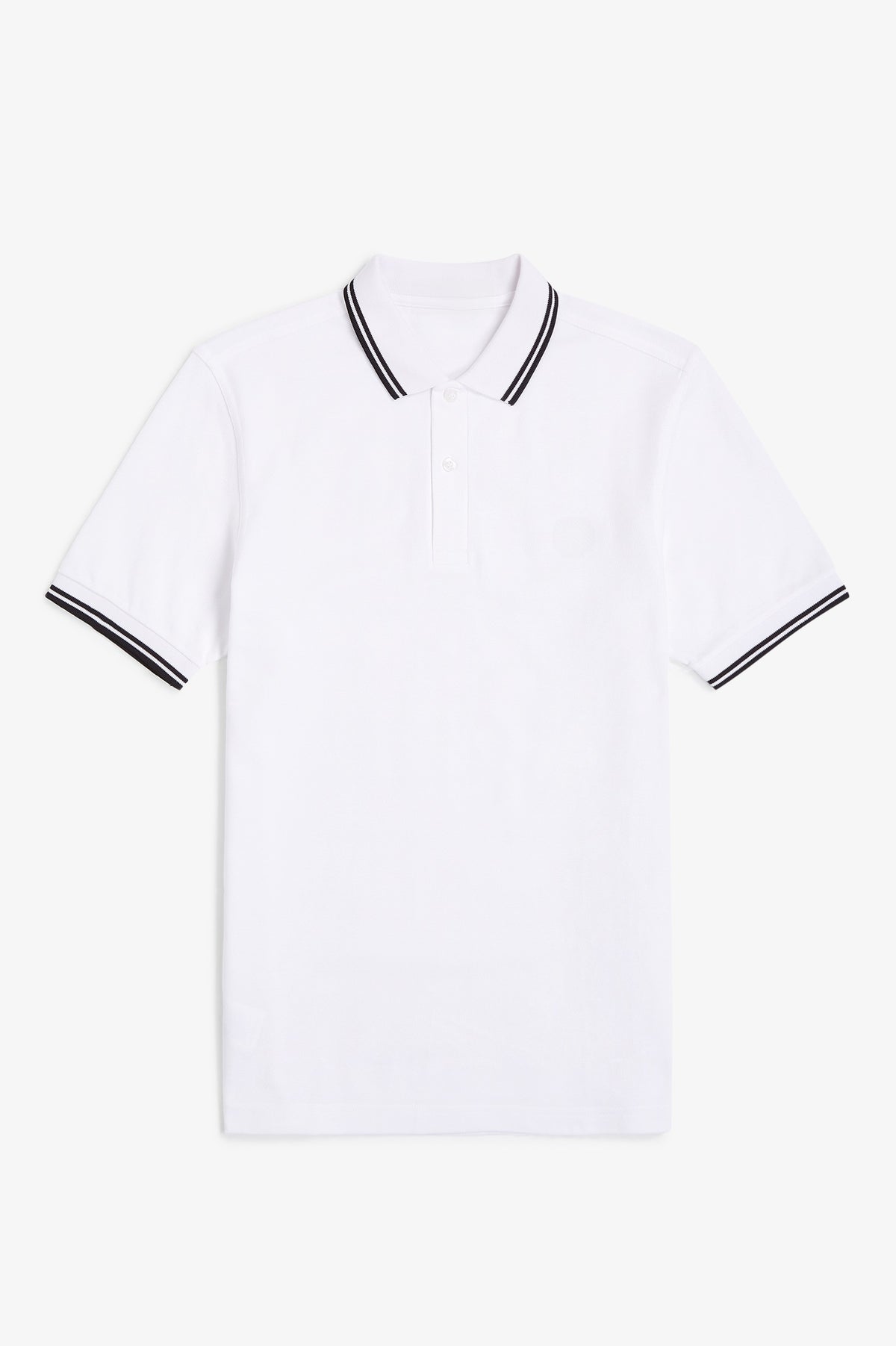 Contrast Collar Polo Shirt A100 - White / Black / Black