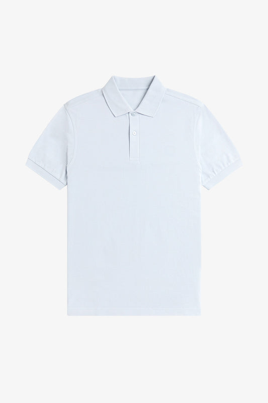 Contrast Trim Polo Shirt C100 - Dusty Blue / Forest Green