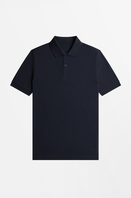 Contrast Trim Polo Shirt C100 - Navy / Rich Brown