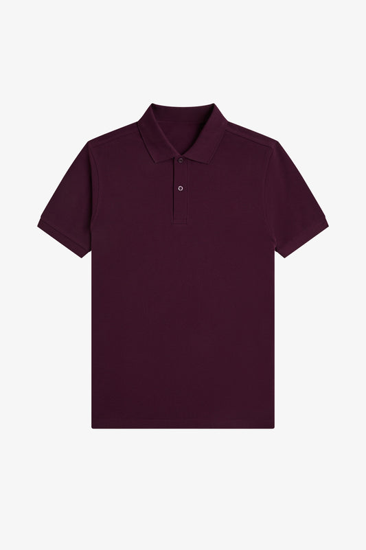 Contrast Trim Polo Shirt C100 - Plum / Black