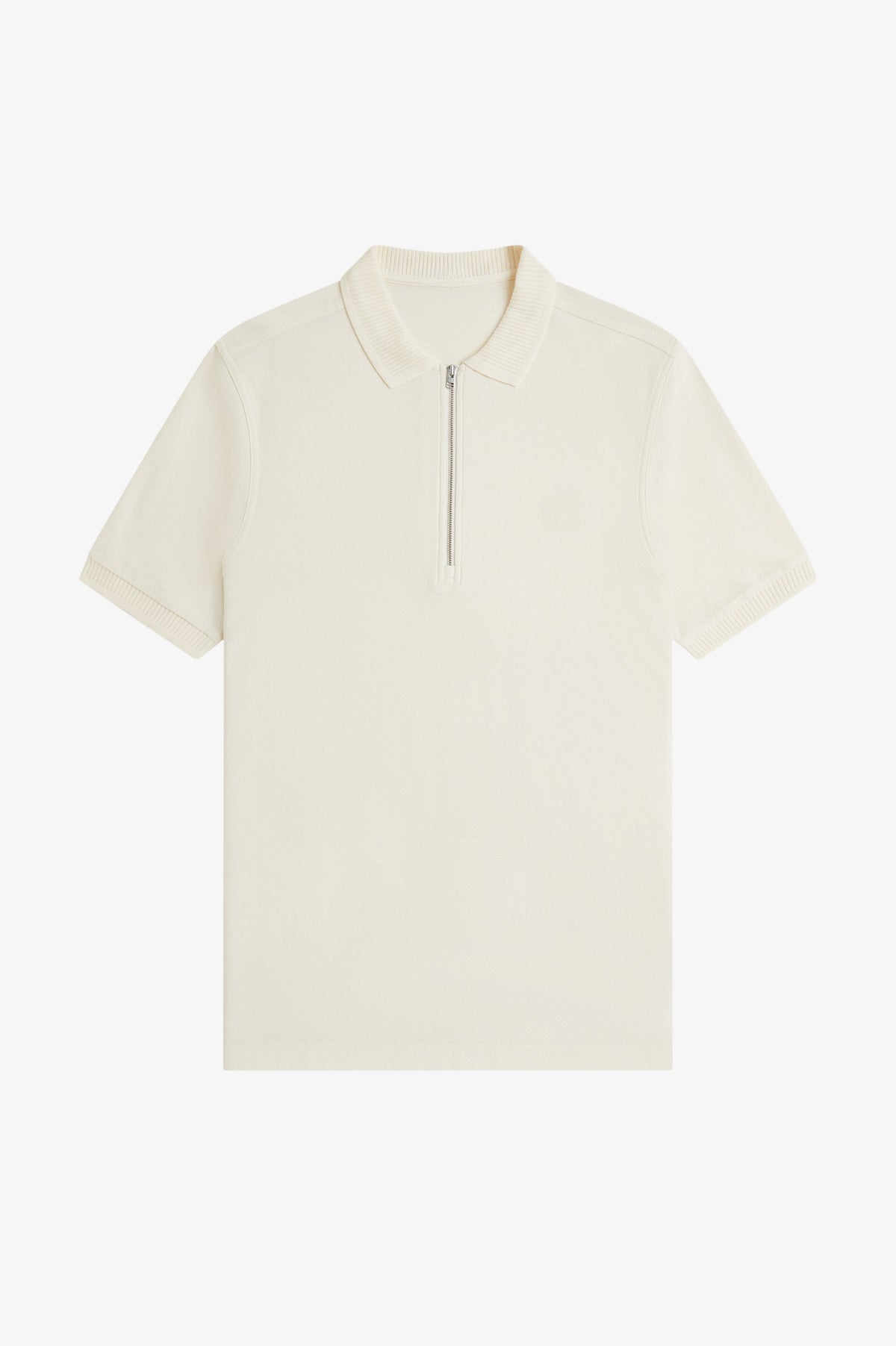 Crepe Piqué Polo Shirt - Ecru