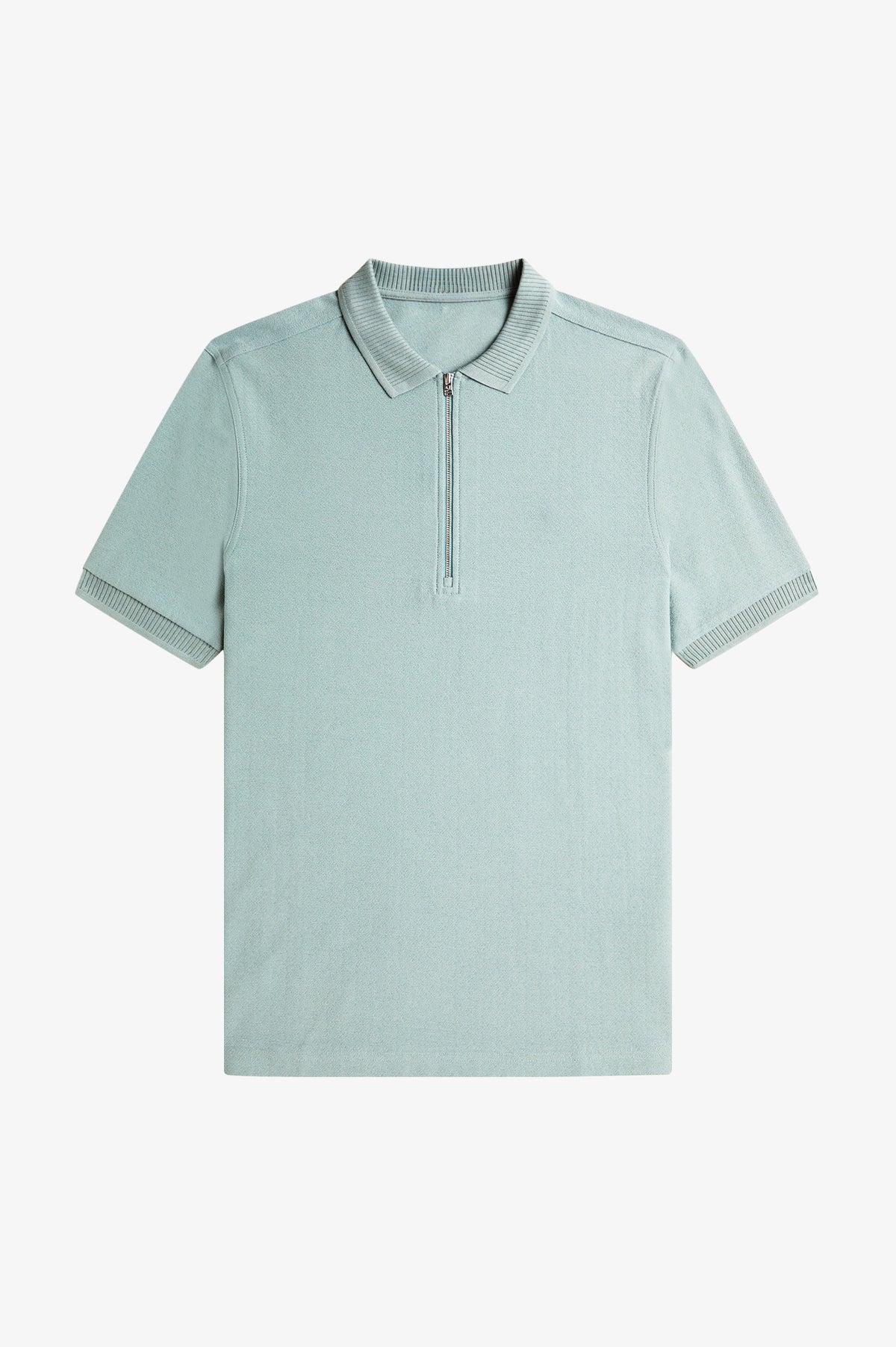 Crepe Piqué Polo Shirt - Silver Blue