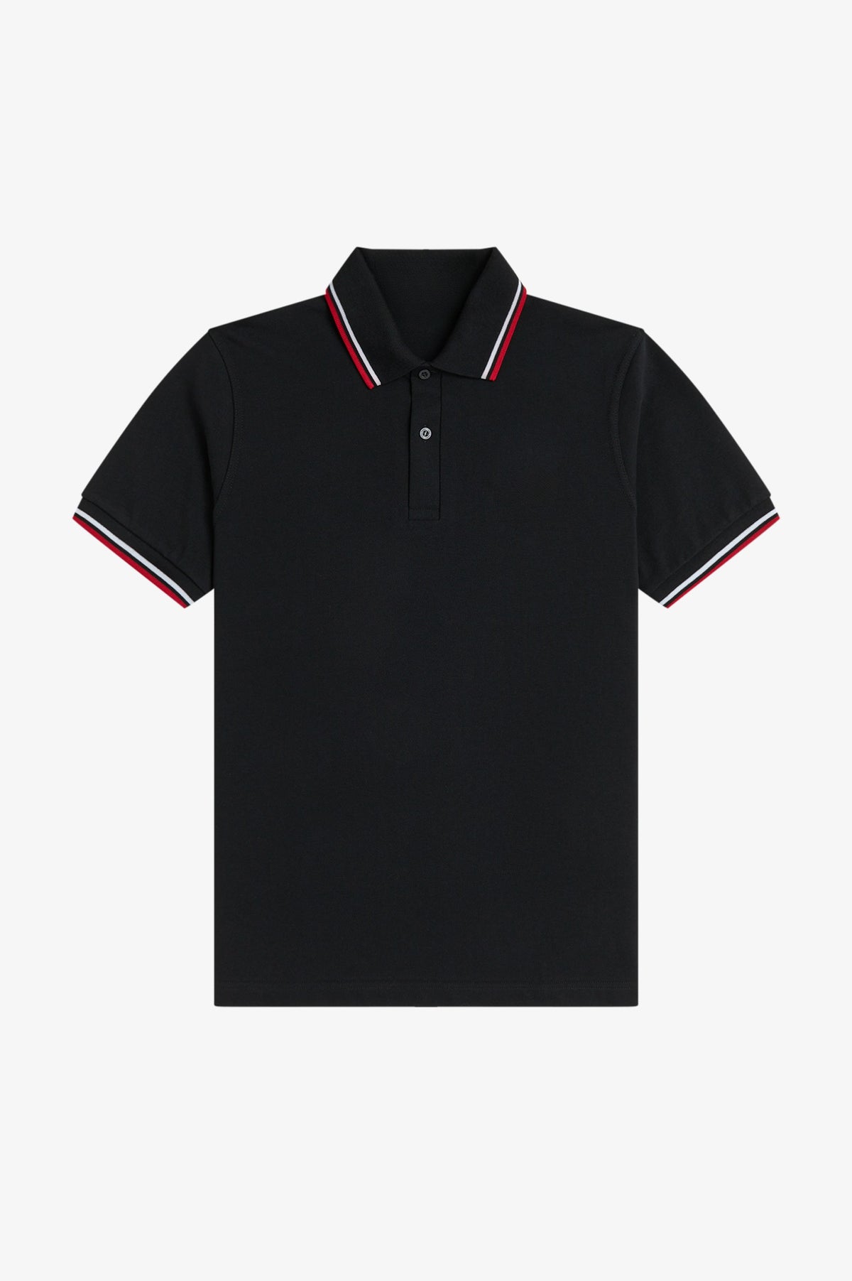 Heritage Contrast Collar Polo Shirt B100 - Black / White / Bright Red
