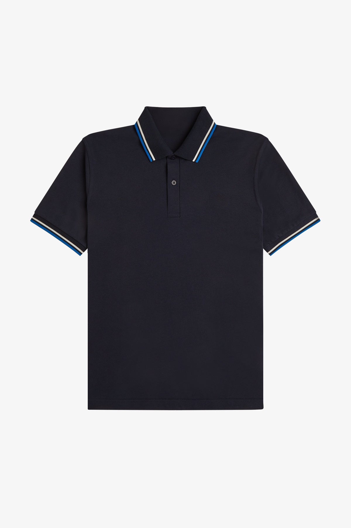Heritage Contrast Collar Polo Shirt B100 - Navy / Tramline White / Indoor Court Blue