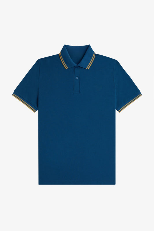 Heritage Contrast Collar Polo Shirt B100 - Royal Blue / Champagne / Champagne