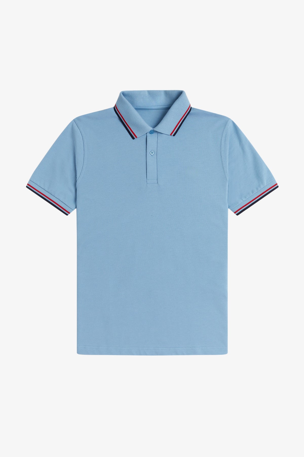 Heritage Contrast Collar Polo Shirt B100 - Sky / Red / Navy