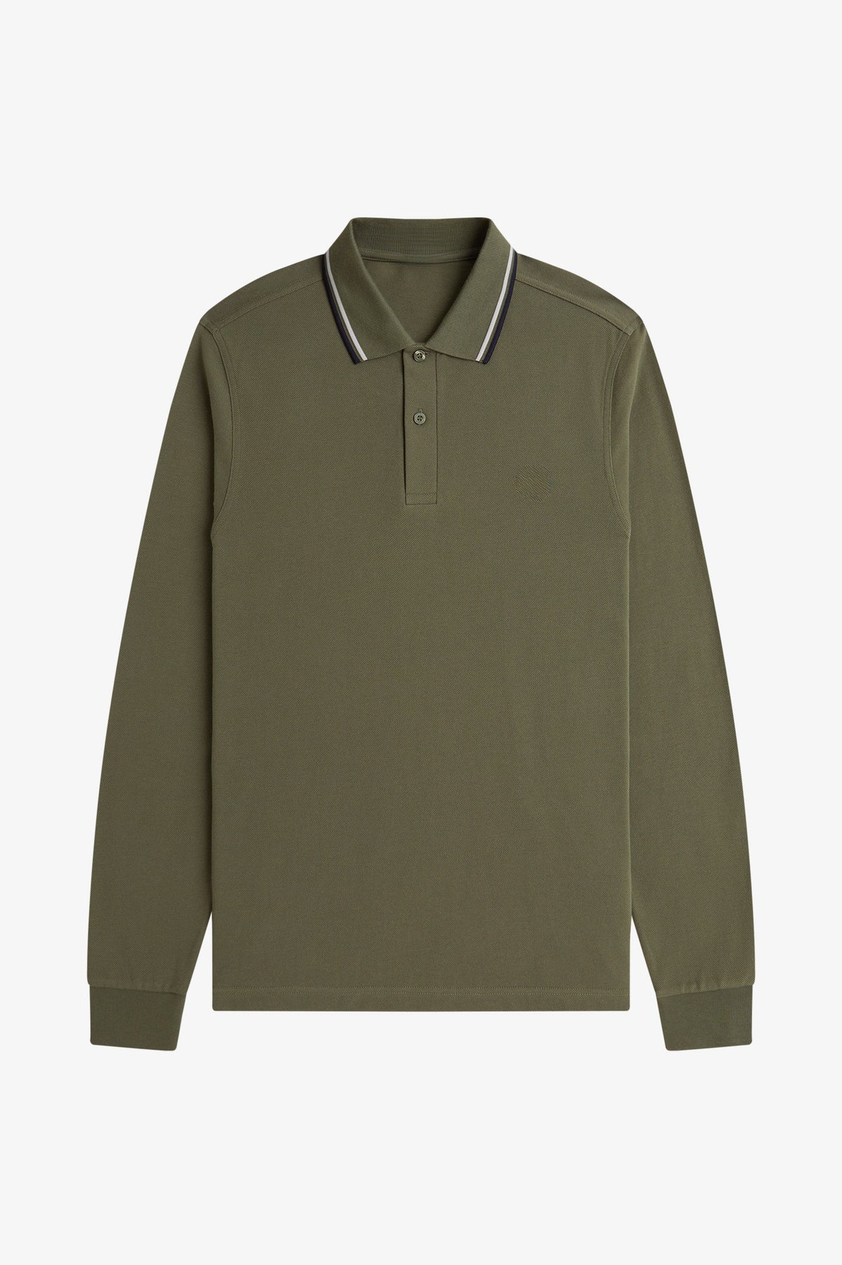 Long Sleeve Contrast Collar Polo Shirt A200 - Forest Green / Slate / Navy