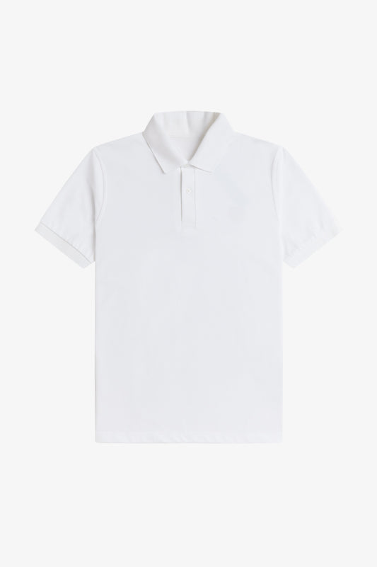 Made in England Contrast Collar Polo Shirt B200 - White / Tartan Green