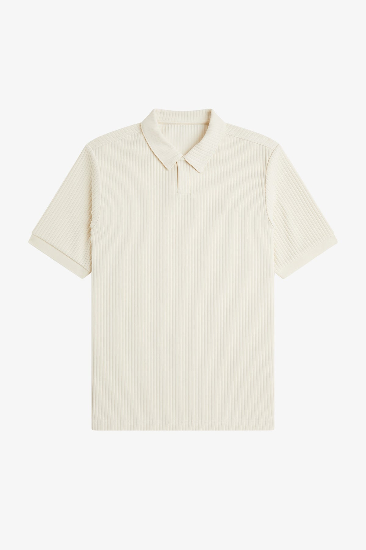 Ribbed Polo Shirt - Ecru