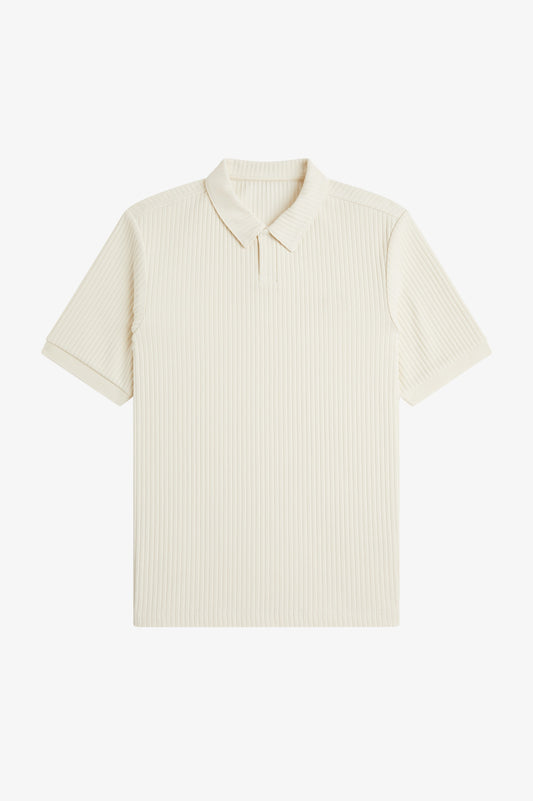 Ribbed Polo Shirt - Ecru