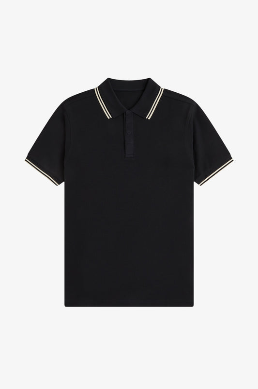 Split Collar Polo Shirt - Black