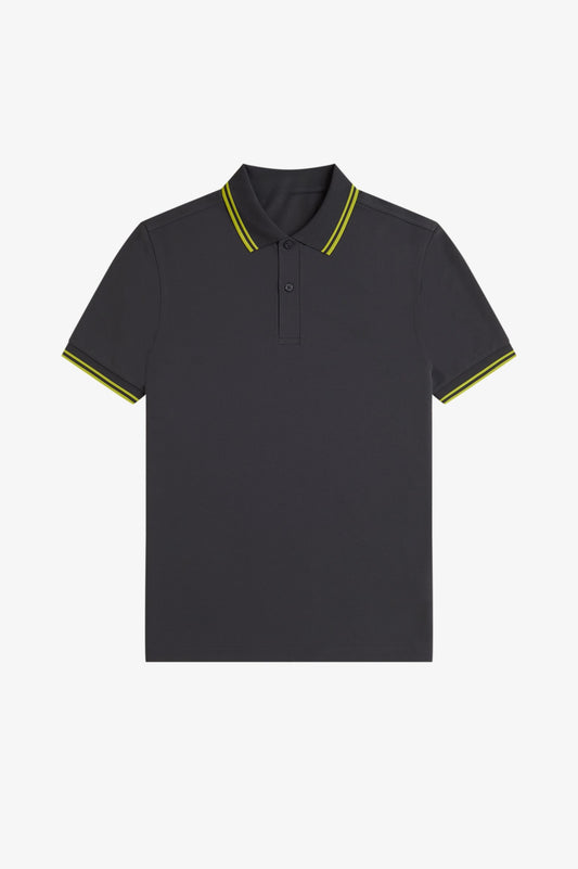 Tennis Polo Shirt - Anchor Grey / Citron / Citron