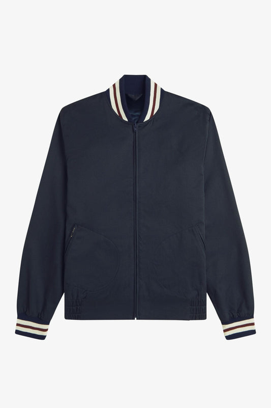 Twill Tennis Bomber Jacket - Navy